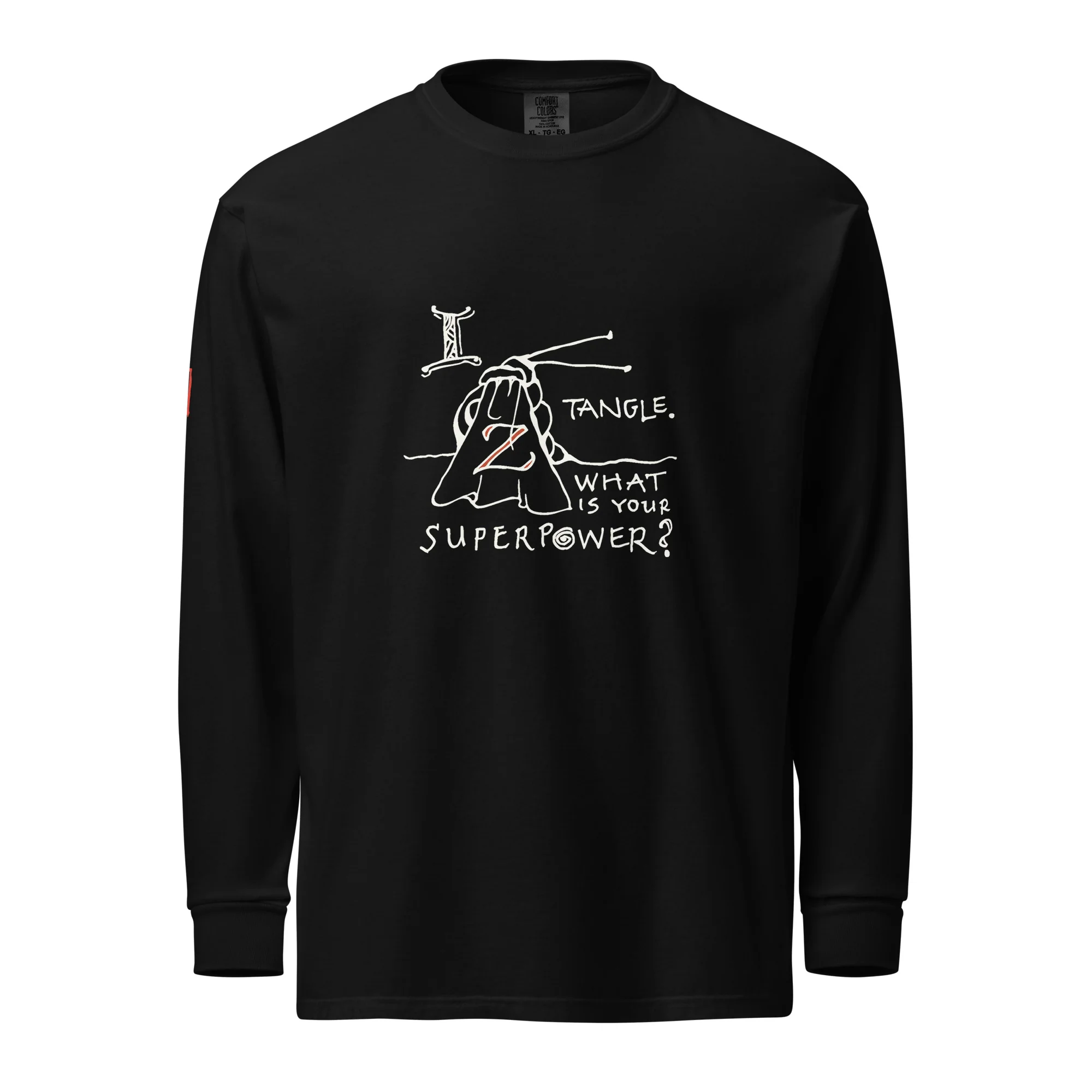 I Tangle - What Is Your Superpower - Garment-dyed heavyweight long-sleeve shirt - Image 3