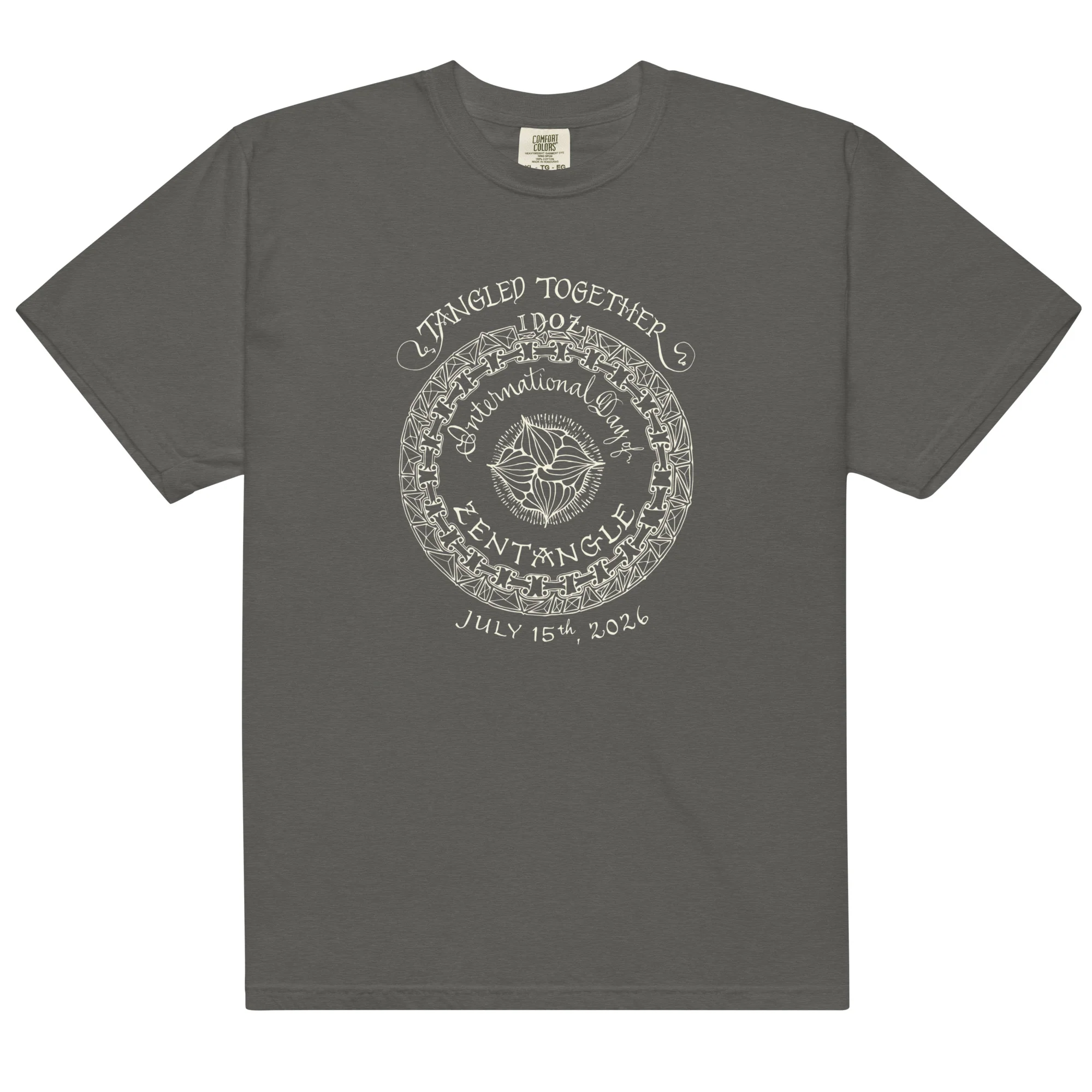 IDOZ 2026 - Unisex garment-dyed heavyweight t-shirt - white print - Image 2