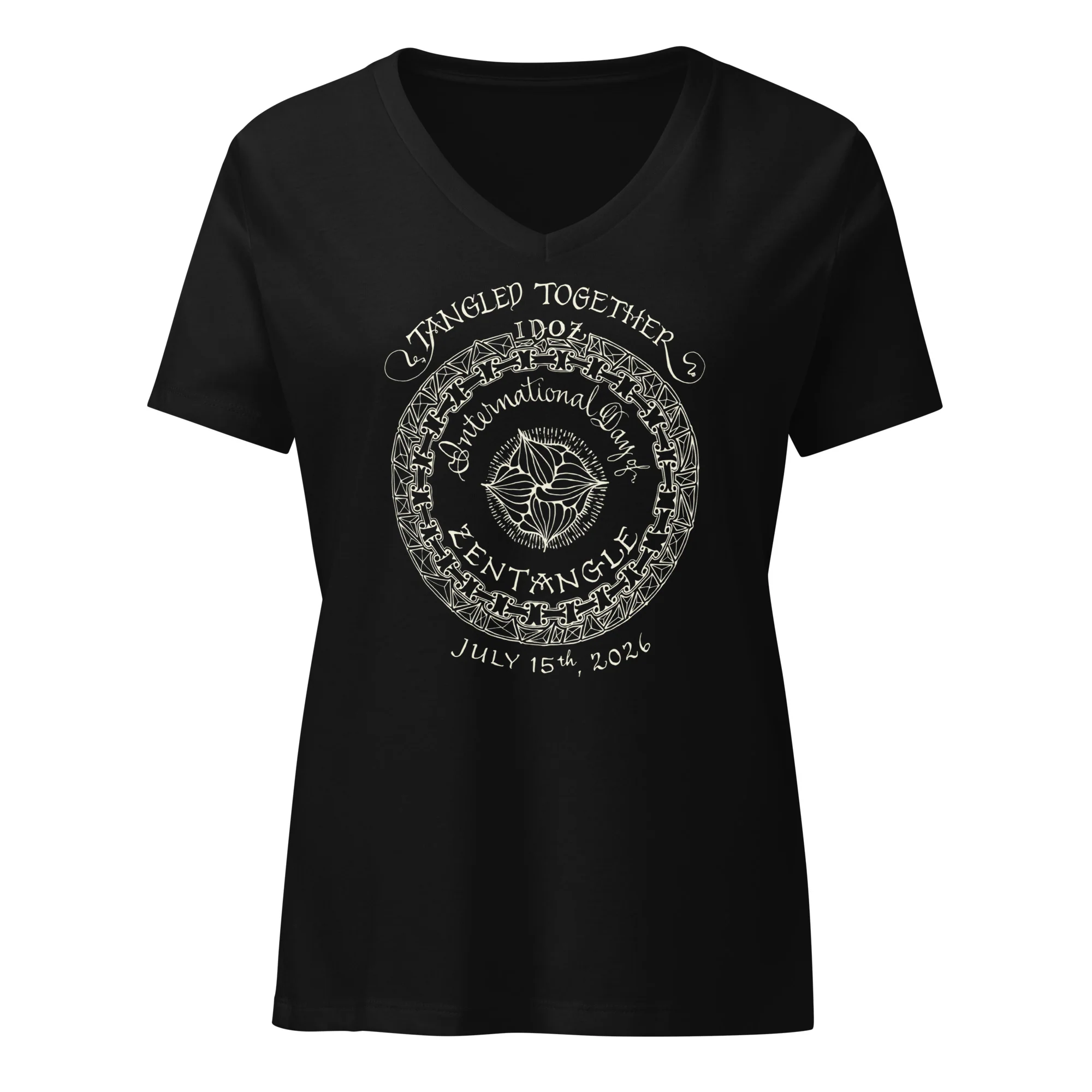 IDOZ 2026 - Women’s relaxed v-neck t-shirt with White Print