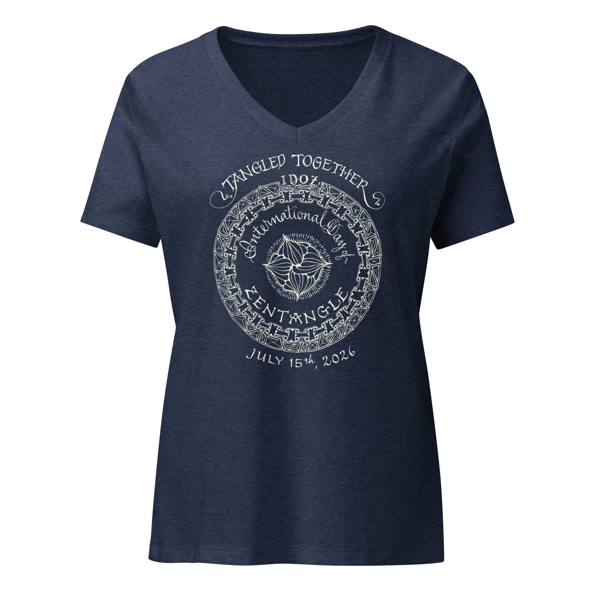 IDOZ 2026 - Women’s relaxed v-neck t-shirt with White Print - Image 2
