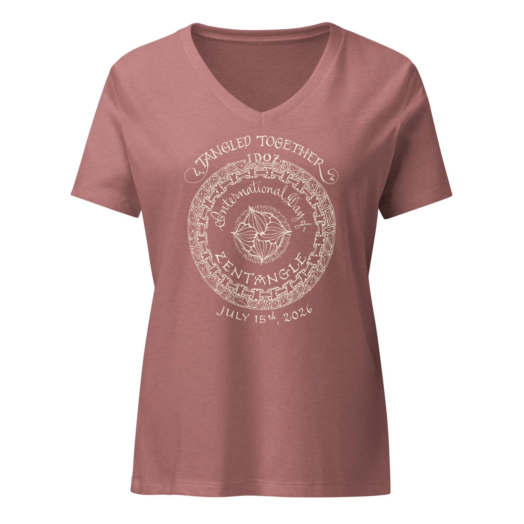 IDOZ 2026 - Women’s relaxed v-neck t-shirt with White Print - Image 5