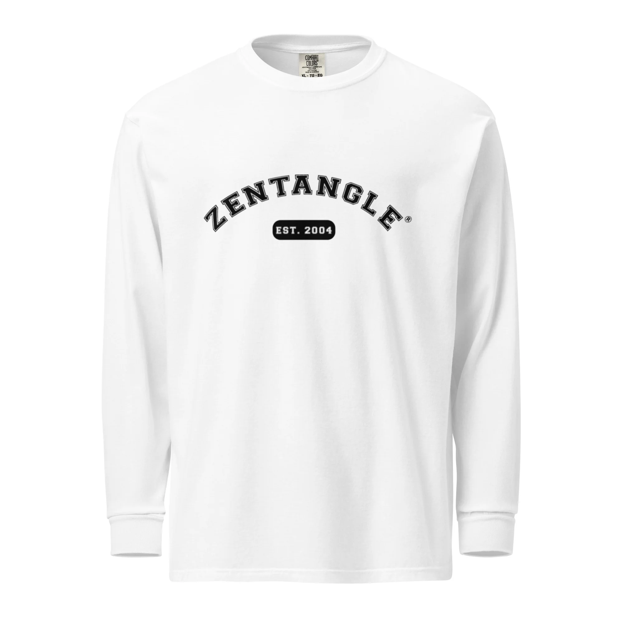 Zentangle Varsity Letter Green or White Garment-dyed heavyweight long-sleeve shirt - Image 2