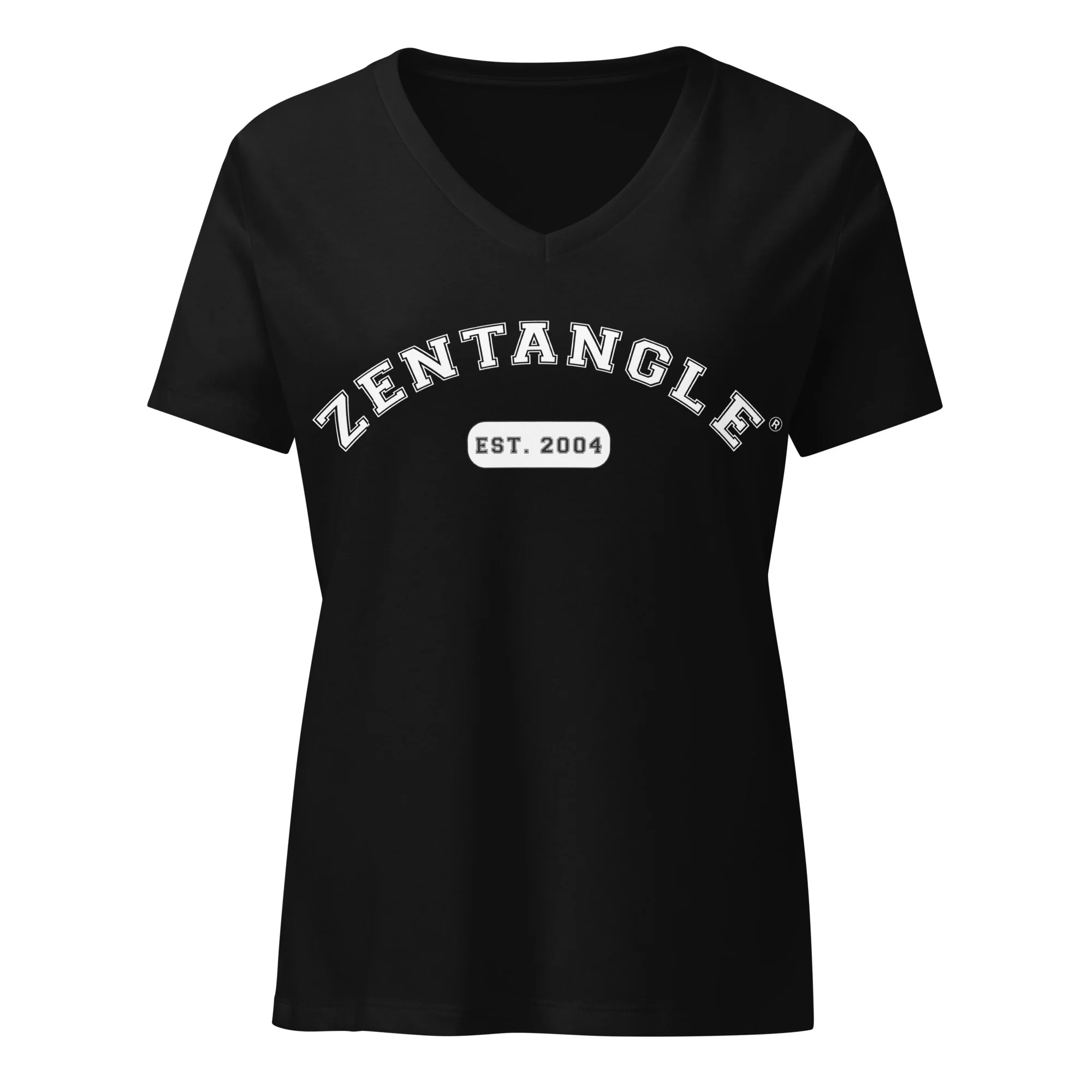 Zentangle Varsity Letters Women’s relaxed v-neck t-shirt - Image 2
